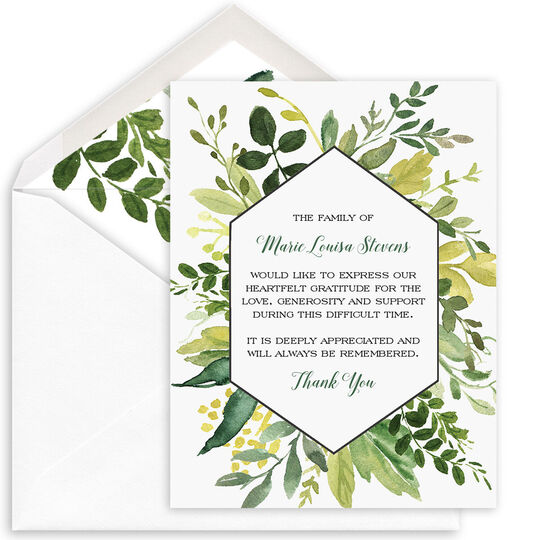 Vines Framed Flat Sympathy Cards